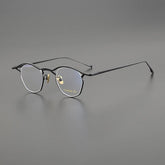 Sol Vintage Personalized Titanium Eyeglasses Frame Geometric Frames Southood Black